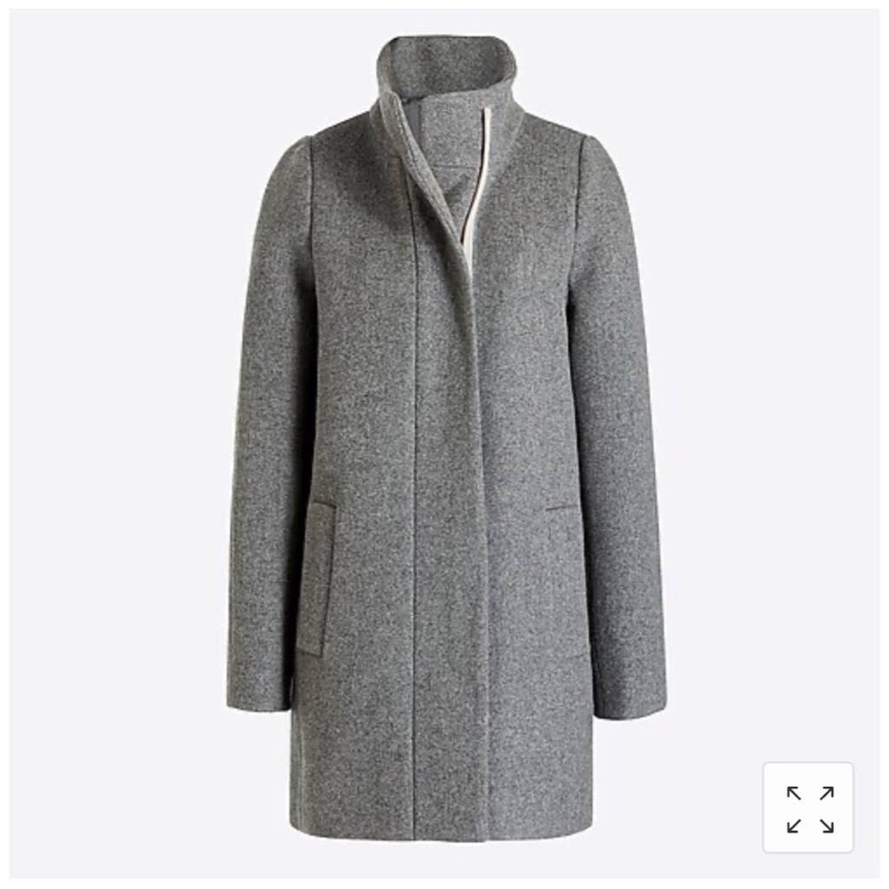J.Crew Factory Wool-Blend City Coat - Heather Dusk